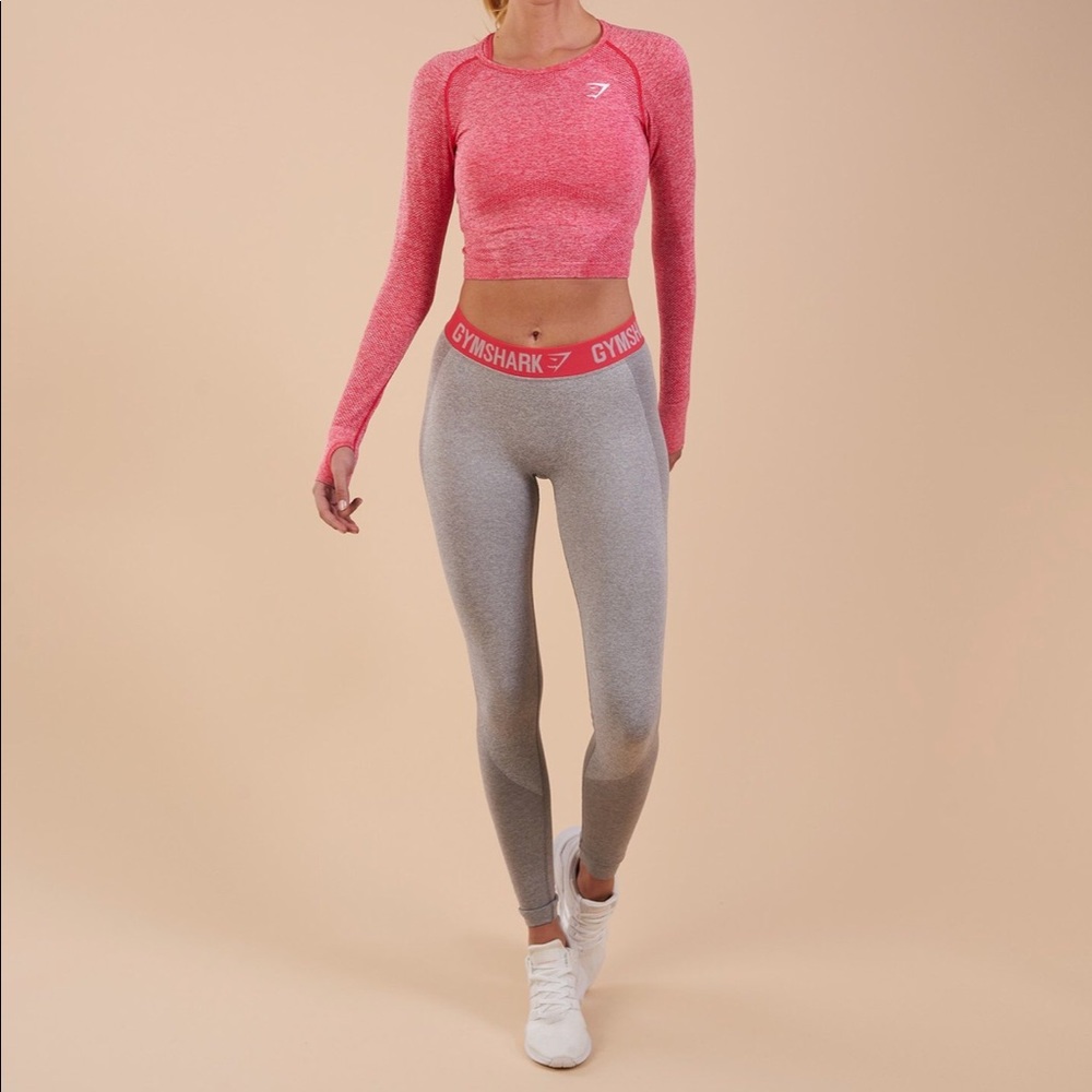 Gymshark - flex leggings - grey/pink- s